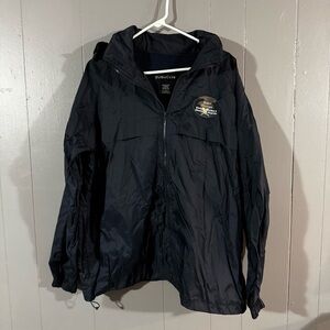 Vtg SUNY Oswego Storm Chasers Rain Jacket Men’s L Navy Blue With Hood Very Rare